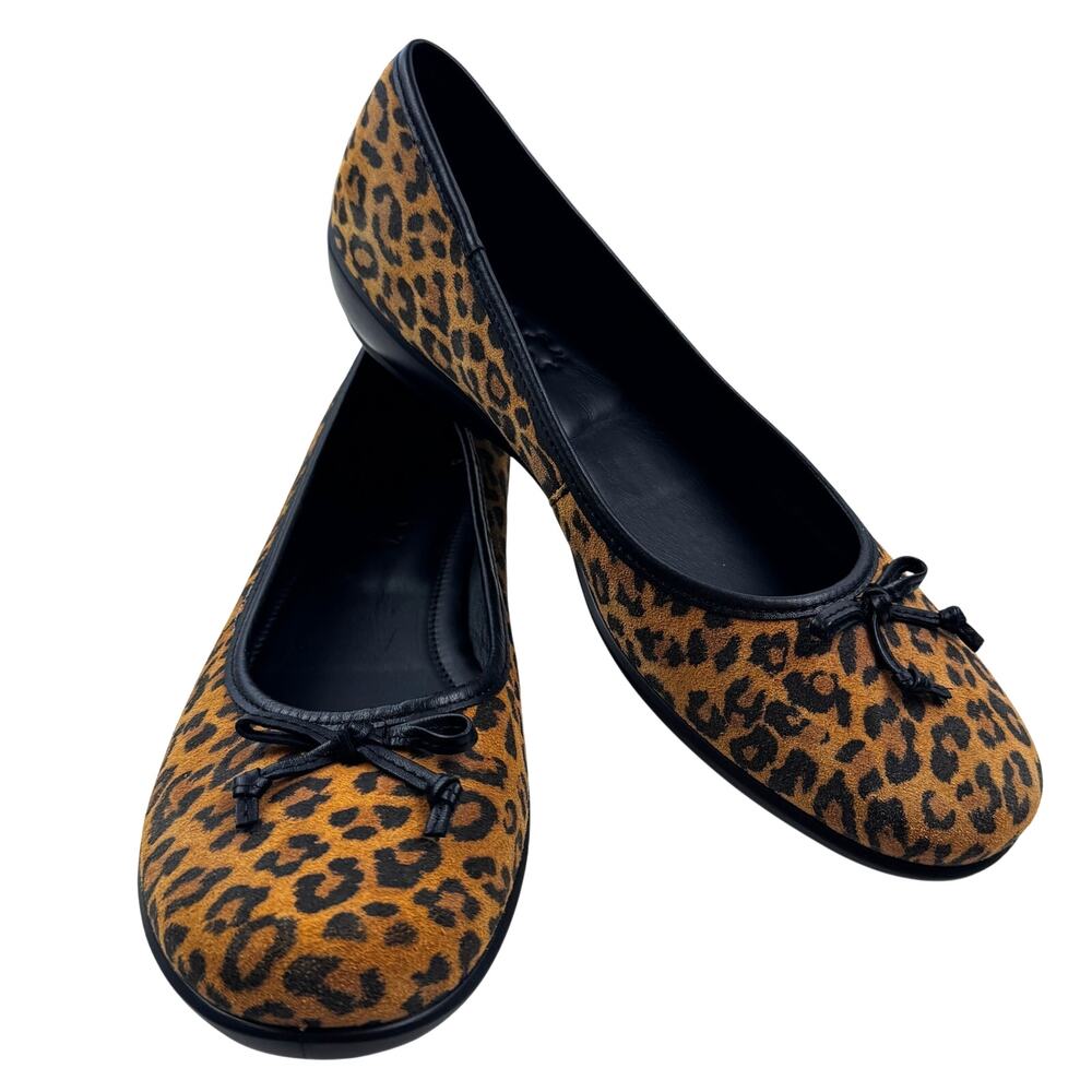 hotter Leopard Print Ballet Flats in Tan and Black